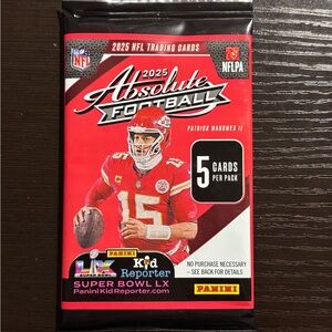 2025 Panini Absolute Football Gravity Feed 5 cards per pack QTY